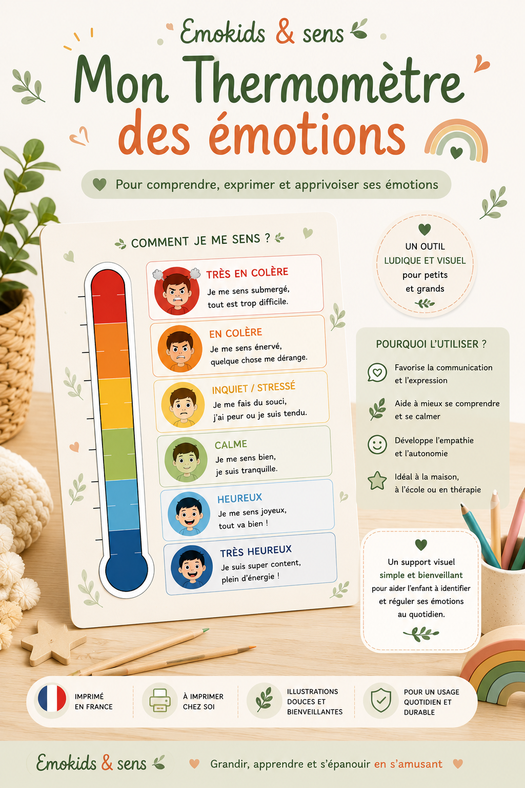 Mon thermomètre des émotions | Outil éducatif à scratch