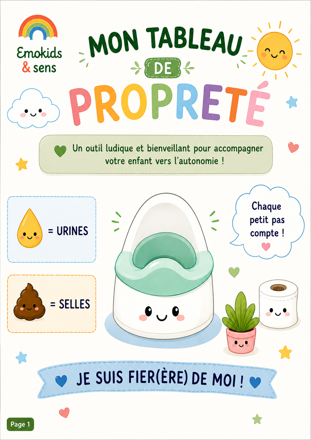 Mon tableau de propreté | Tableau éducatif à scratch