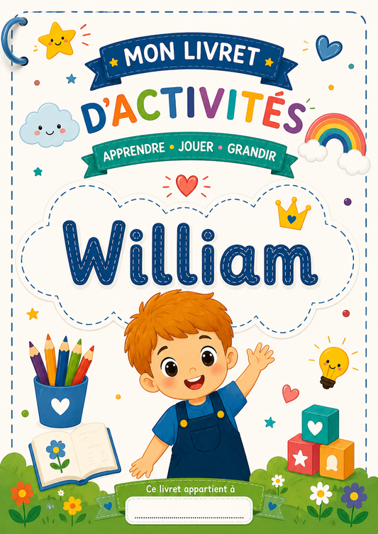 Mon livret d’activités personnalisé | Livre éducatif à scratch
