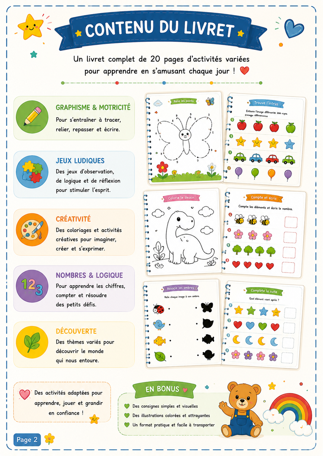 Mon livret d’activités personnalisé | Livre éducatif à scratch