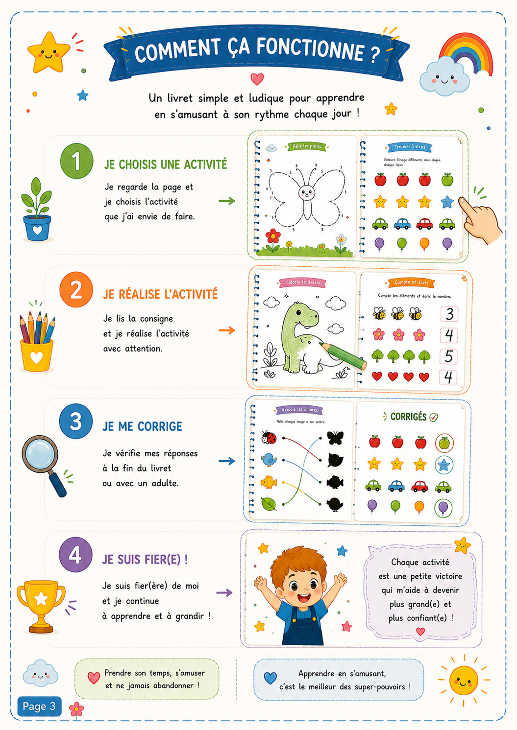 Mon livret d’activités personnalisé | Livre éducatif à scratch