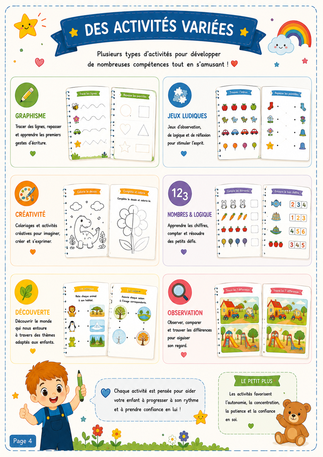 Mon livret d’activités personnalisé | Livre éducatif à scratch