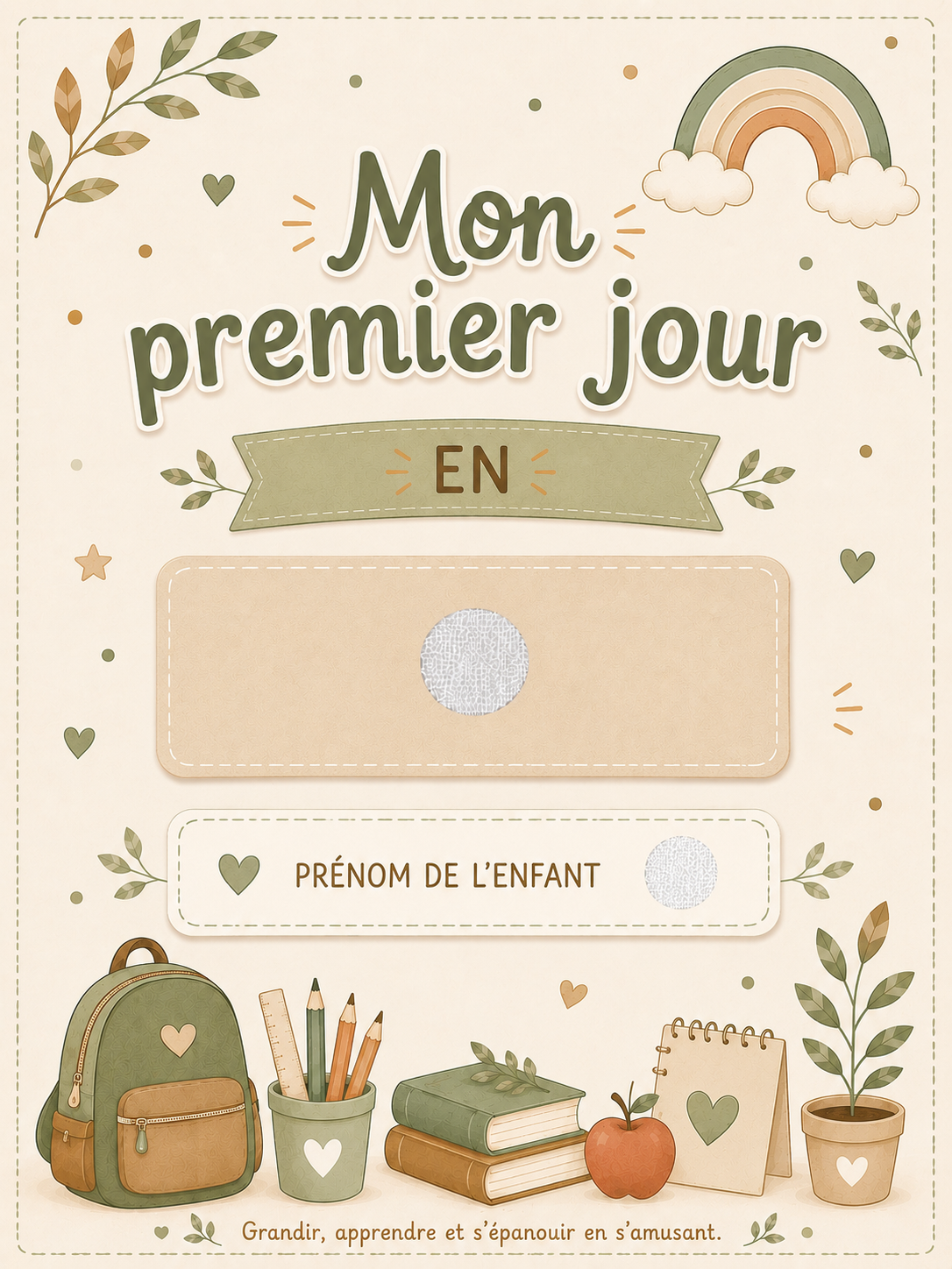 Mon premier jour | Kit souvenir personnalisé de la crèche au CM2