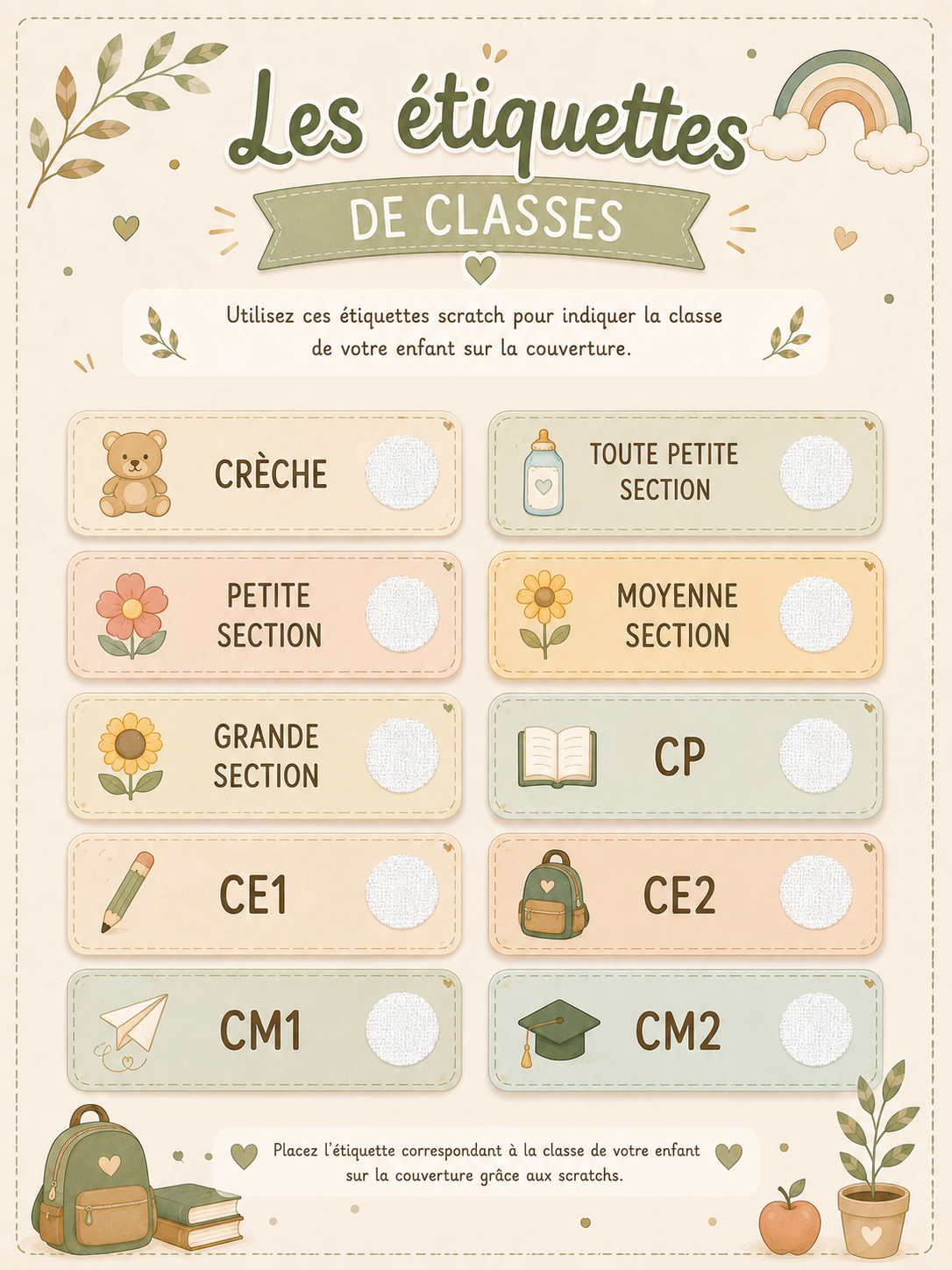 Mon premier jour | Kit souvenir personnalisé de la crèche au CM2