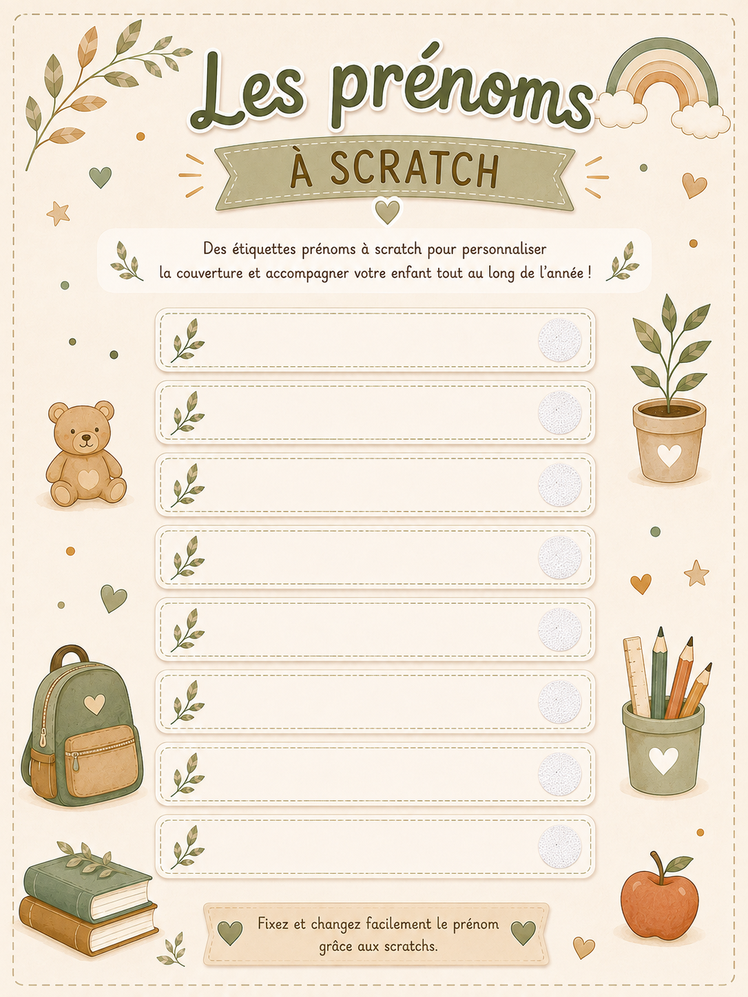 Mon premier jour | Kit souvenir personnalisé de la crèche au CM2