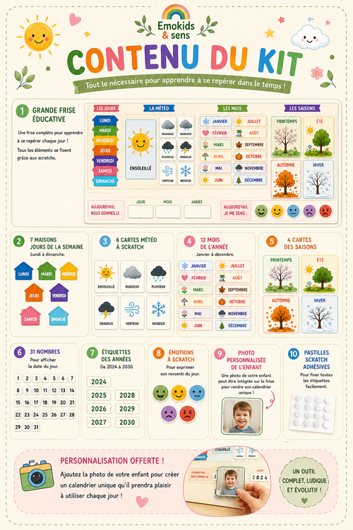 Mon calendrier perpétuel | Frise éducative à scratch personnalisable