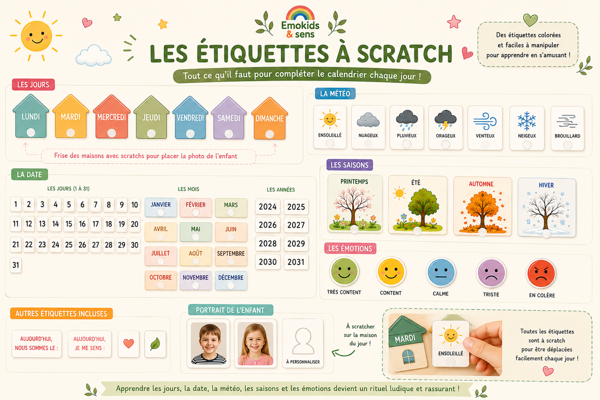 Mon calendrier perpétuel | Frise éducative à scratch personnalisable