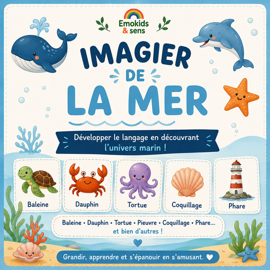 Mon imagier de la mer | Cartes éducatives pour développer le langage