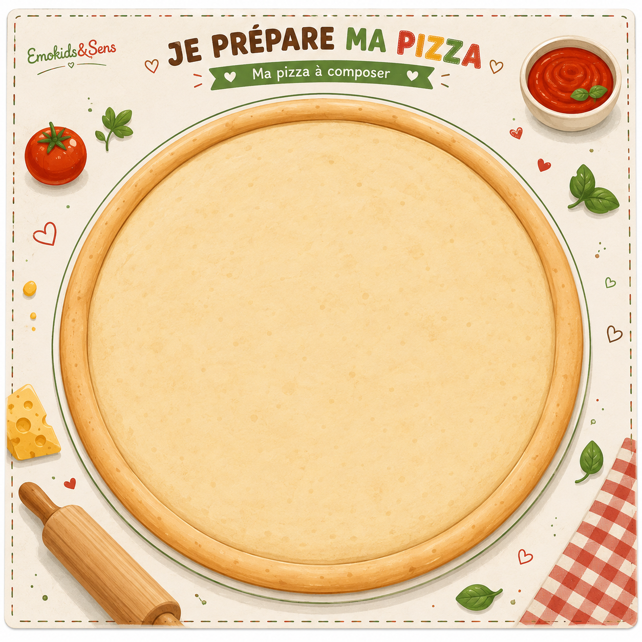 Jeu sensoriel à scratch – Je prépare ma pizza