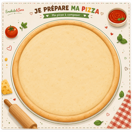 Jeu sensoriel à scratch – Je prépare ma pizza