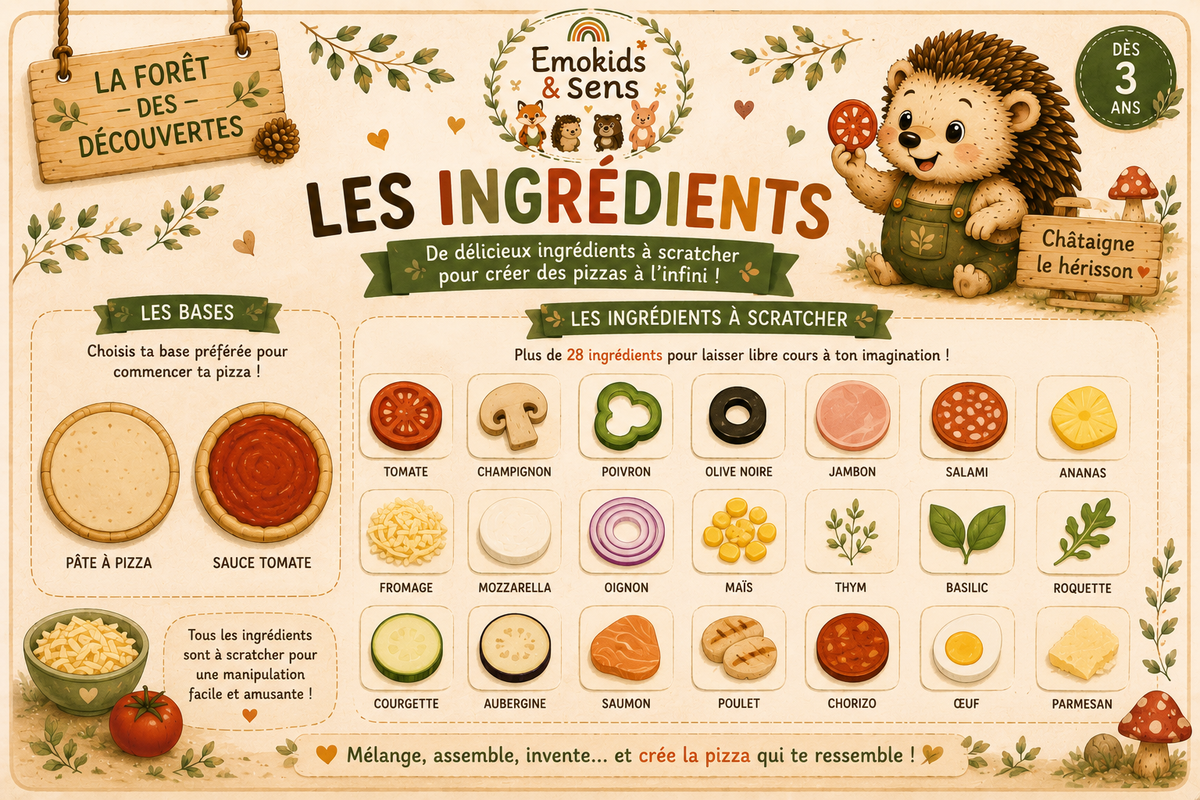 Je prépare ma pizza- jeu éducatif à scratch dès 3 ans-motricité fine et imagination
