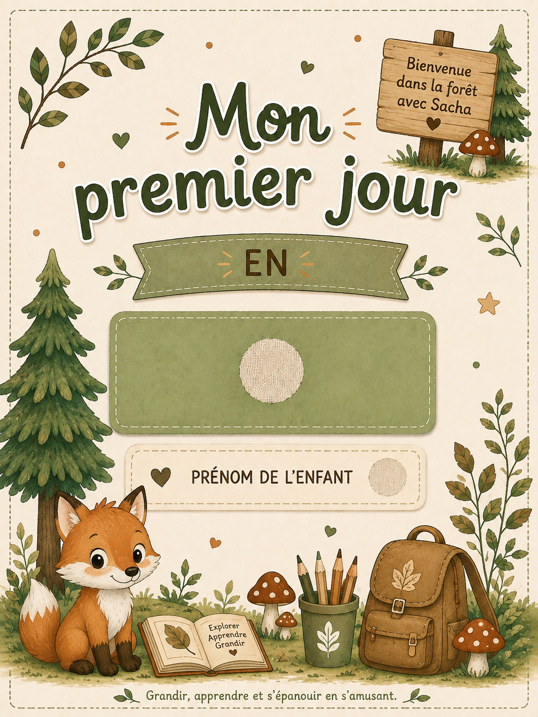 Mon premier jour | Kit souvenir personnalisé de la crèche au CM2