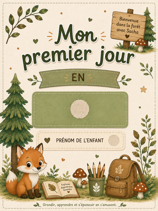 Mon premier jour | Kit souvenir personnalisé de la crèche au CM2